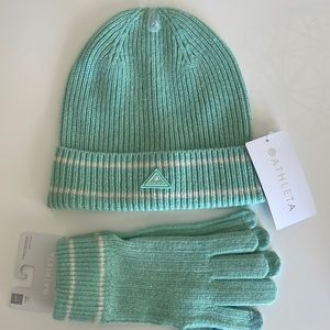 Athletica Daily Knit Hat and Gloves Mint One Size